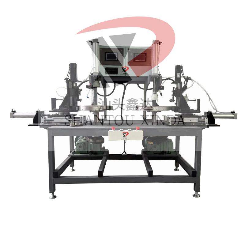 Glass lid tipping machine